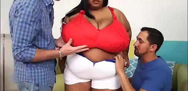  Huge Tit Ebony BBW Cotton Candi Gets Double Teamed
